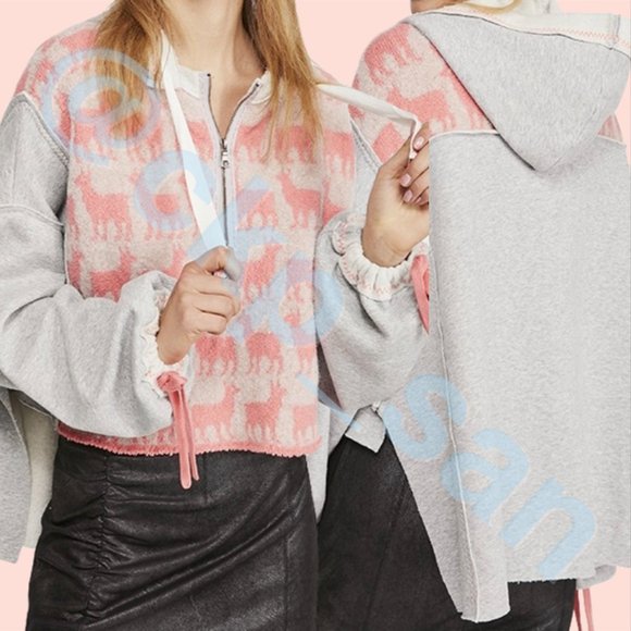 Free People Alpaca My Bags Hoodie Sz M - Picture 7 of 14
